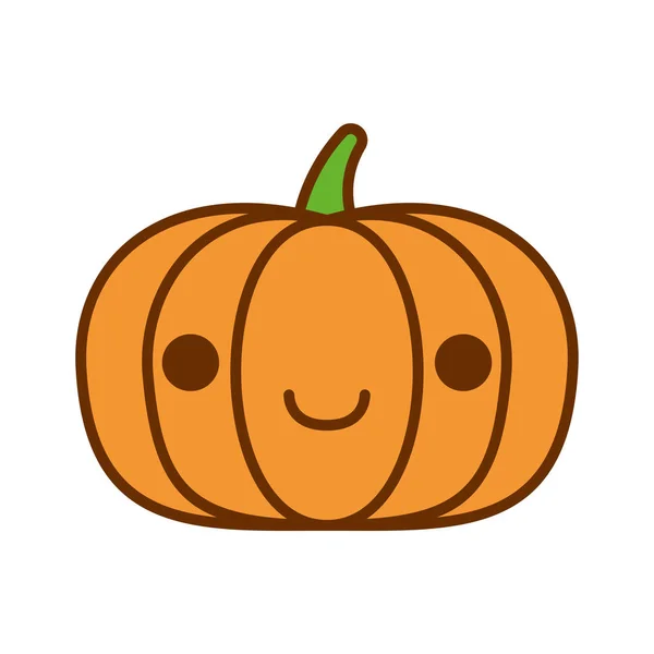 Dibujos animados linda calabaza icono aislado sobre fondo blanco — Vector de stock