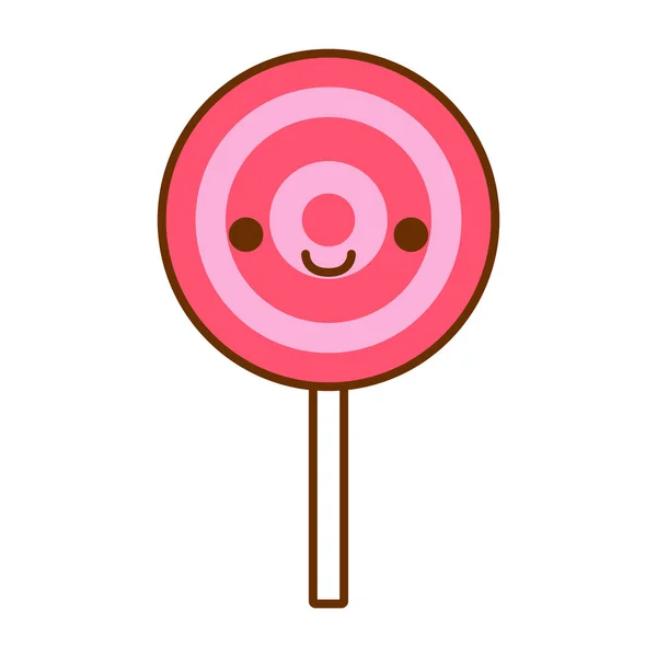 Tecknad söt lollipop ikon isolerad på vit bakgrund — Stock vektor