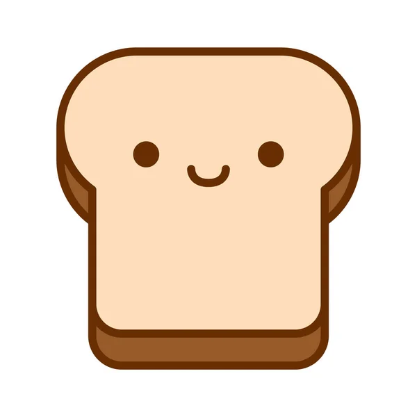 Ícone bonito do pão dos desenhos animados isolado no fundo branco —  Vetores de Stock