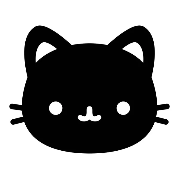 Linda cara de gato aislado sobre fondo blanco — Vector de stock