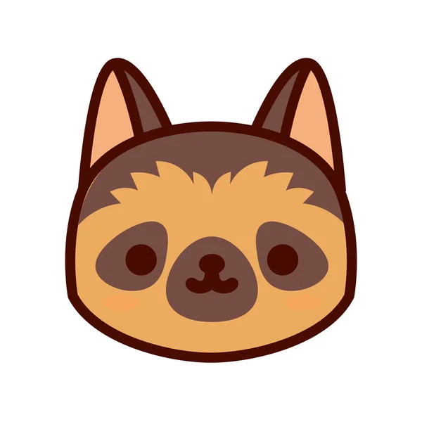 Tecknad tyska Shepherd Emoji Icon isolerad — Stock vektor