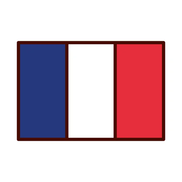 Cartoon vlag van Frankrijk Emoji icon geïsoleerd — Stockvector