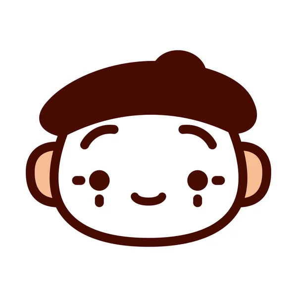 Tecknad MIME Emoji ikon isolerad — Stock vektor