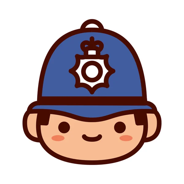 Caricatura Inglés Policía Oficial Emoji icono aislado — Archivo Imágenes Vectoriales