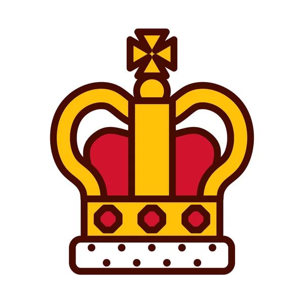 Tecknad drottning krona ikon isolerad — Stock vektor