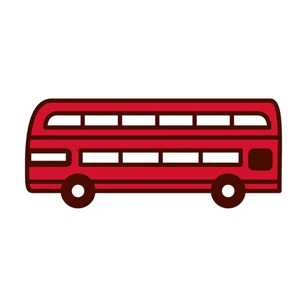 Tecknad dubbel däckare buss Emoji Icon isolerad — Stock vektor