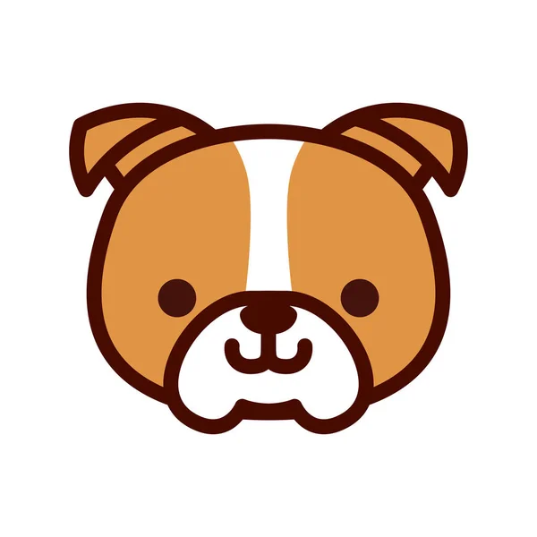 Ícone inglês do Bulldog Emoji dos desenhos animados isolado — Vetor de Stock