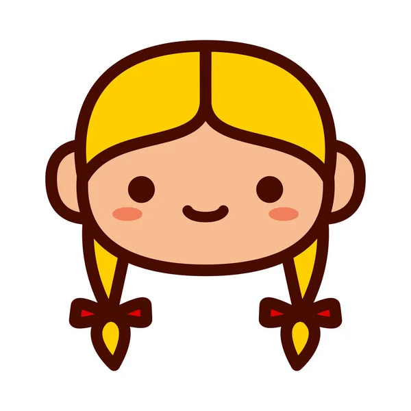 Cartoon blonde meisje Emoji icoon geïsoleerd — Stockvector