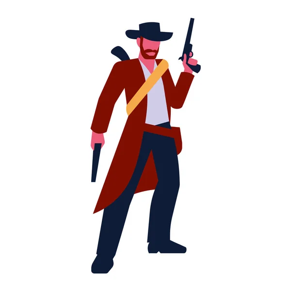 Cartoon cowboy video játék karakter izolált — Stock Vector