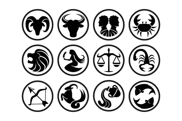 Set Of Abstract Astrological Signs Isolated — Stock Vector