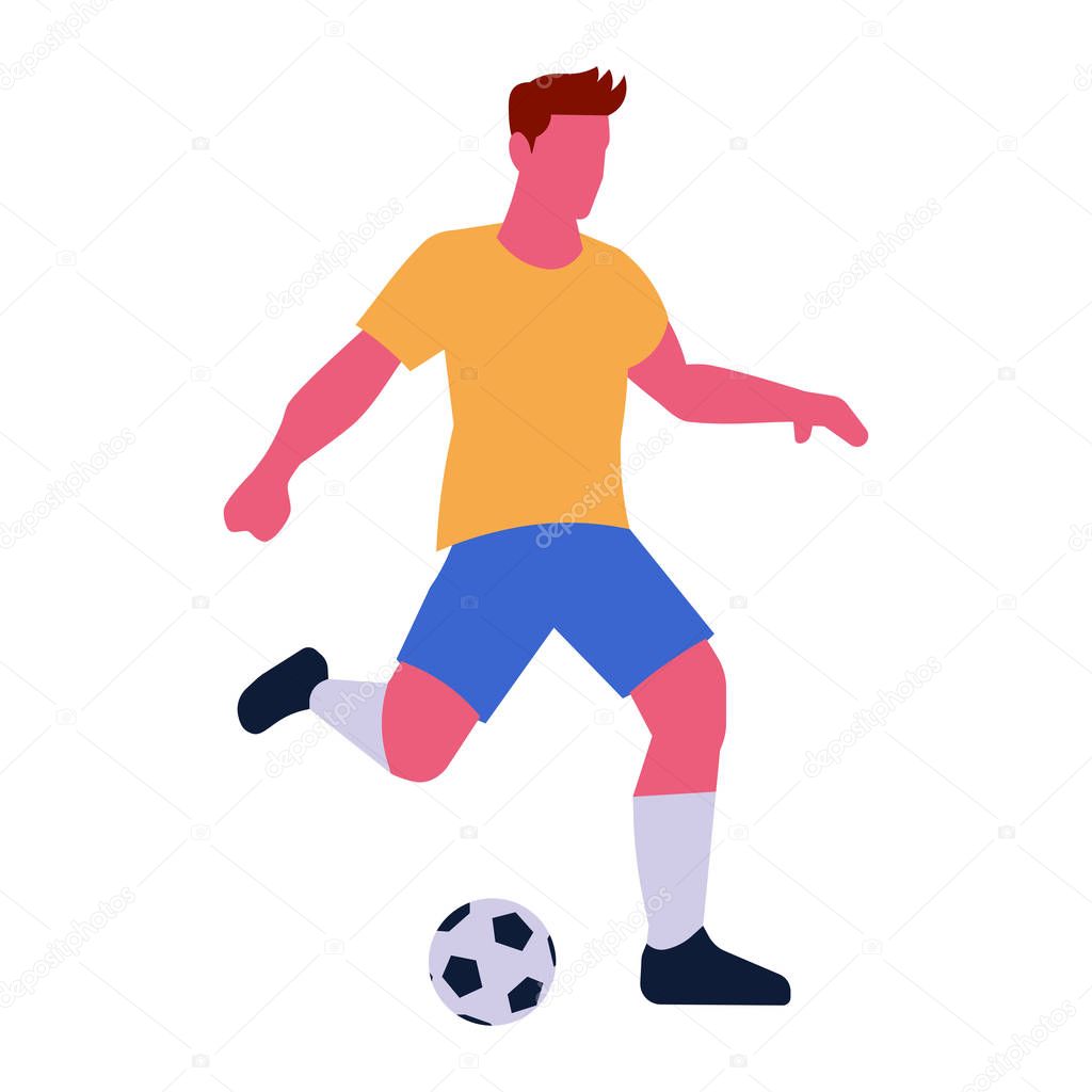 Cartoon Football Soccer Playerharacter Isolated