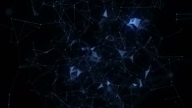 Yavaş, 4096 x 2304 döngü 4k parlayan üçgen ile fütüristik video animasyon
