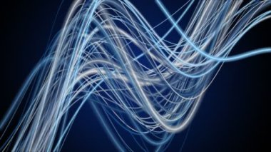 Yavaş çekimde çizgili dalga nesnesi ile fantastik video animasyonu, 4096x2304 döngü 4K