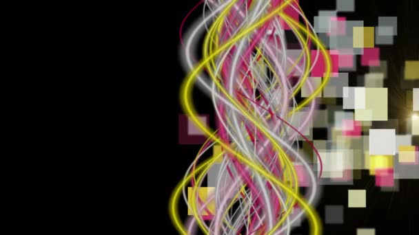 Футуристична Анімація Відео Смугою Хвилі Єкта Квадрати Блимаюче Світло Повільному — стокове відео