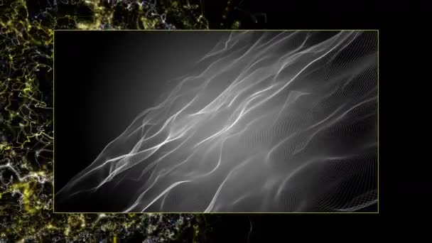Futuristické Video Animace Vlnou Objektu Blikající Světla Pomalém Pohybu 4096 — Stock video