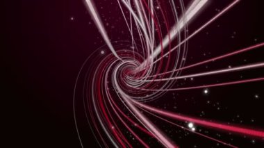 Çizgili nesne ve ağır çekimde parçacıklarla fantastik video animasyonu, 4096x2304 döngü 4K