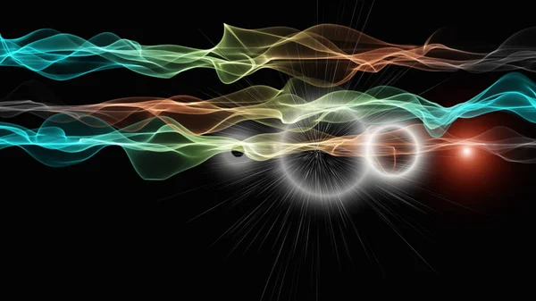 Футуристическая Технология Волновой Дизайн Фона Огнями — стоковое фото
