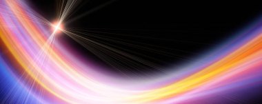 Işıklı fütüristik teknoloji dalgası panorama arka plan tasarımı