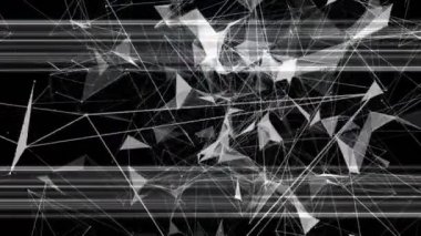 Parçacık Şerit nesne ve 4096 x 2304 döngü 4k yavaş çekimde yanıp sönen ışık ile fütüristik video animasyon