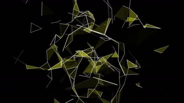 Futuristic Video Animation Glowing Triangles Slow Motion 4096X2304 Loop — Stock Video