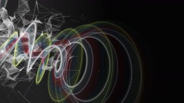 Parçacık Şerit nesne ve 4096 x 2304 döngü 4k yavaş çekimde yanıp sönen ışık ile fütüristik video animasyon