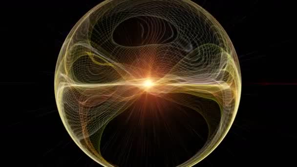 Futurystyczny Animacji Wideo Cząstek Obiekt Sphere Migające Światła Zwolnionym Tempie — Wideo stockowe