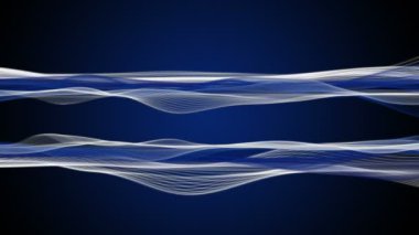 Parçacık dalgası nesnesinin ağır çekimde fantastik video animasyonu, 4096x2304 döngü 4K