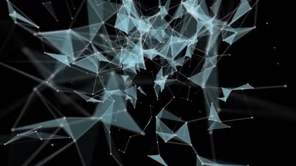 Футуристическая Видеоанимация Светящимися Треугольниками Замедленной Съемке 4096X2304 Петля — стоковое видео