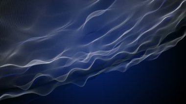 Parçacık dalgası nesnesinin ağır çekimde fantastik video animasyonu, 4096x2304 döngü 4K