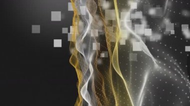 Dalga nesne ve kareler ağır çekimde, 4096 x 2304 döngü 4k ile harika video animasyon