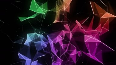 Yavaş, 4096 x 2304 döngü 4k parlayan üçgen ile fütüristik video animasyon