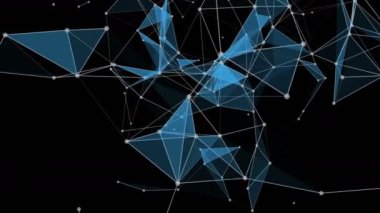 Yavaş, 4096 x 2304 döngü 4k parlayan üçgen ile fütüristik video animasyon