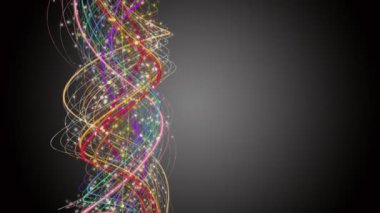 Çizgili nesne ve ağır çekimde parçacıklarla fantastik video animasyonu, 4096x2304 döngü 4K