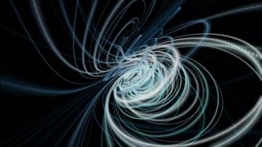 Yavaş çekimde çizgili nesne ile fantastik video animasyonu, 4096x2304 döngü 4K