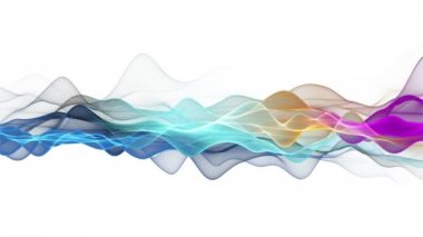 Parçacık dalgası nesnesinin ağır çekimde fantastik video animasyonu, 4096x2304 döngü 4K