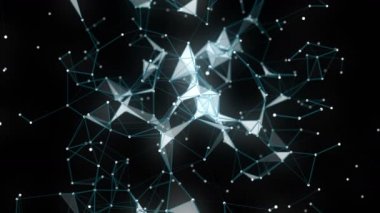 Yavaş, 4096 x 2304 döngü 4k parlayan üçgen ile fütüristik video animasyon