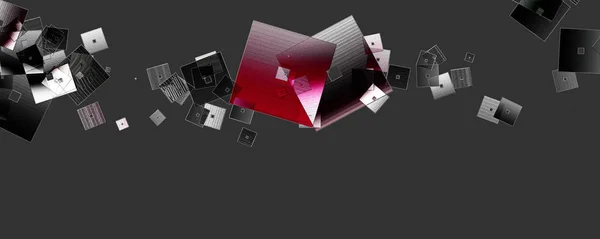 Abstrakt quadratisch panorama glas 3D hintergrund design illustration — Stockfoto