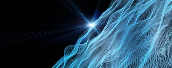 Işıklı geleceksel dalga panorama arkaplan tasarımı — Stok fotoğraf