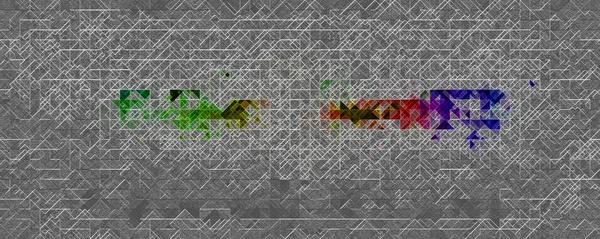 Abstraktní 3D sklo panorama design ilustrace — Stock fotografie