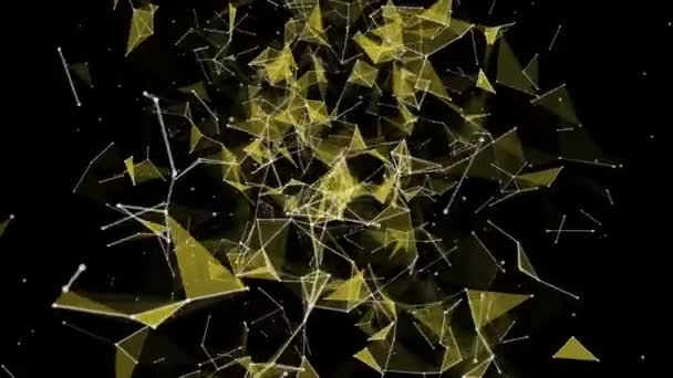 Futuristisk Plexus Video Animation Med Glödande Trianglar Slow Motion 4096X2304 — Stockvideo