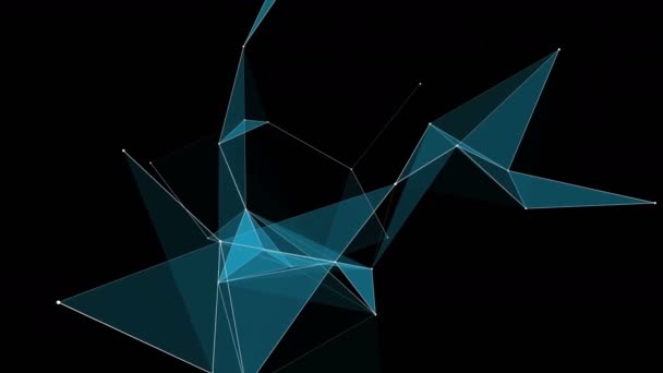 Animación Vídeo Plexo Futurista Con Triángulos Brillantes Cámara Lenta Bucle — Vídeo de stock