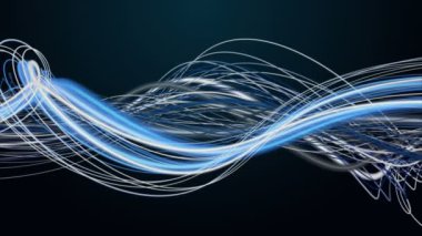 Yavaş çekimde çizgili dalga nesnesi ile fantastik video animasyonu, 4096x2304 döngü 4K