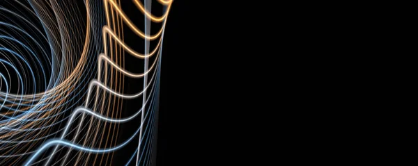 未来的な粒子ストライプパノラマ背景デザインイラスト — ストック写真