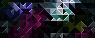 Soyut 3 boyutlu cam panorama tasarımı çizimi