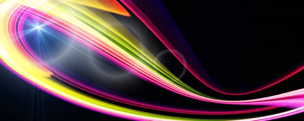 Diseño de fondo panorámico de onda futurista con luces —  Fotos de Stock