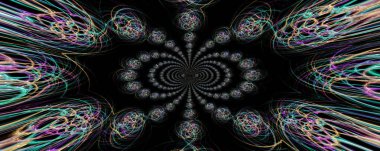 Harika soyut resimli cam nesne 3 boyutlu panorama tasarımı