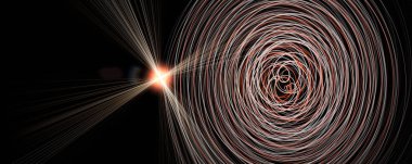 Işıklı gelecekçi parçacık panorama arkaplan tasarımı çizimi