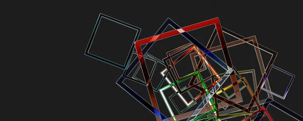 Streszczenie kwadratowy panorama szkło 3D tło projekt ilustracja — Zdjęcie stockowe