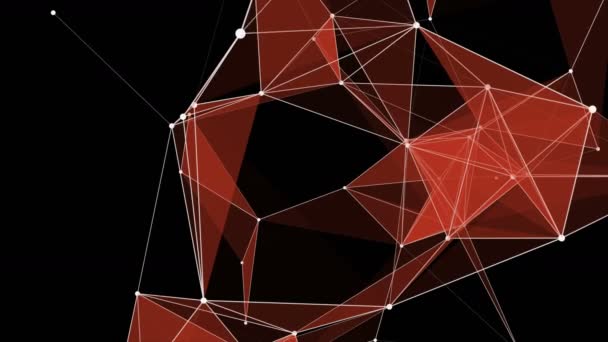 Animación Vídeo Plexo Futurista Con Triángulos Brillantes Cámara Lenta Bucle — Vídeos de Stock