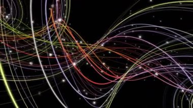 Çizgili nesne ve ağır çekimde parçacıklarla fantastik video animasyonu, 4096x2304 döngü 4K